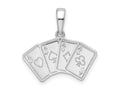 FJC Finejewelers 925 Sterling Silver Polished 4 Aces Good Luck Playing Cards Charm 19 mm