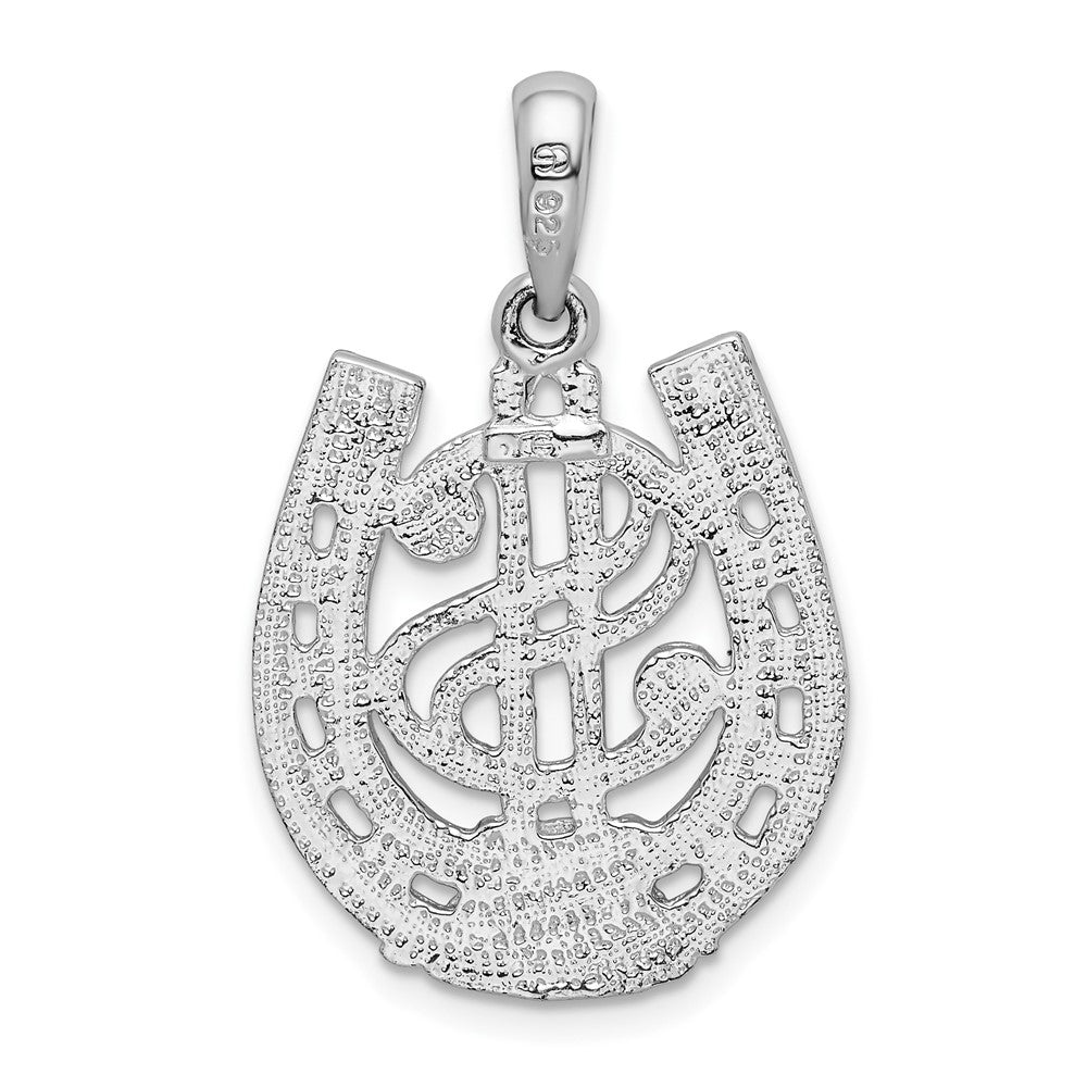 FJC Finejewelers 925 Sterling Silver d Polished Dollar Sign In Horse Shoe Charm 19 mm