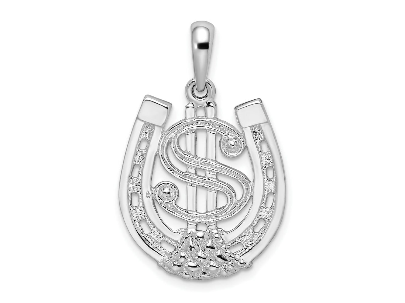 FJC Finejewelers 925 Sterling Silver d Polished Dollar Sign In Horse Shoe Charm 19 mm
