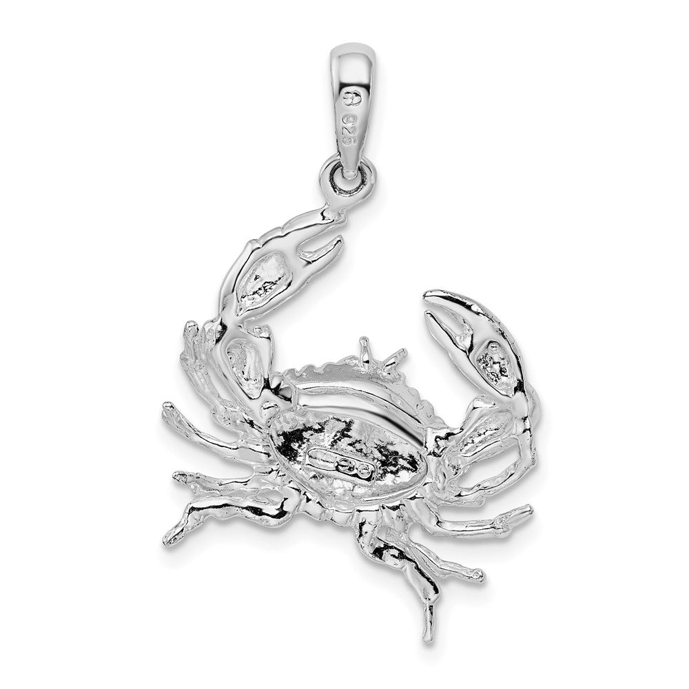 FJC Finejewelers 925 Sterling Silver Rhodium Plated Polished Stone Crab Charm 34 x 21 mm