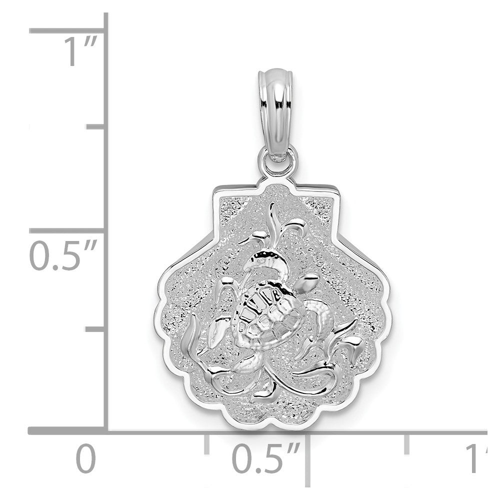 FJC Finejewelers 925 Sterling Silver d Polished/Textured Shell/Sea Turtles Charm 23 x 14 mm