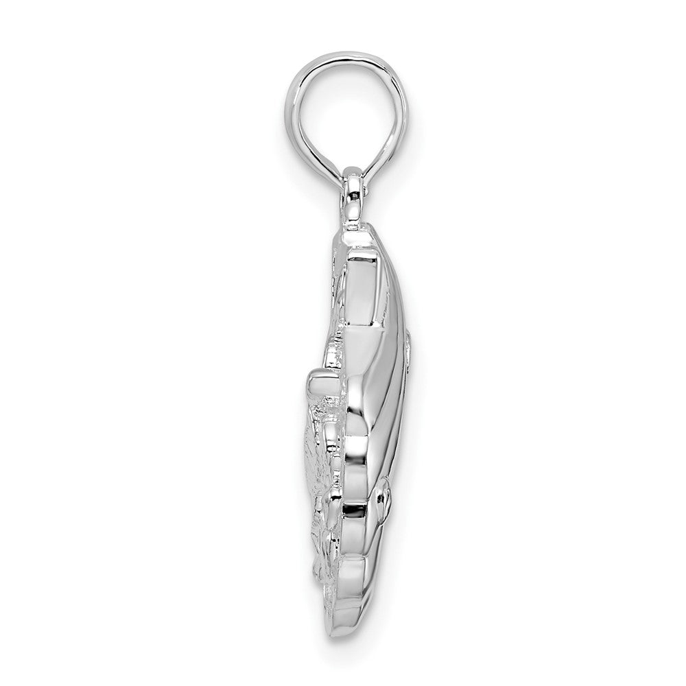 FJC Finejewelers 925 Sterling Silver d Polished/Textured Shell/Sea Turtles Charm 23 x 14 mm