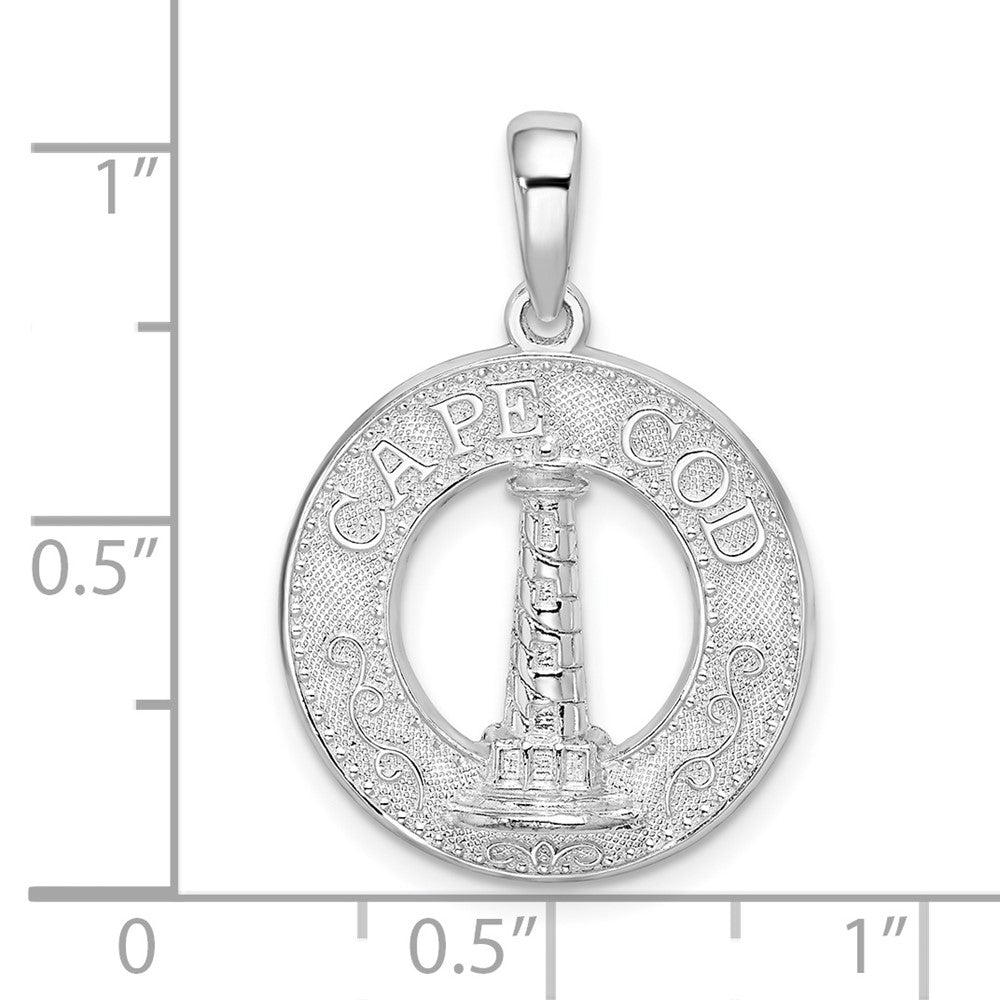 FJC Finejewelers 925 Sterling Silver d Cape Cod with Lighthouse Circle Charm 26 x 17 mm