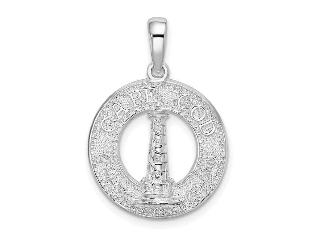 FJC Finejewelers 925 Sterling Silver d Cape Cod with Lighthouse Circle Charm 26 x 17 mm