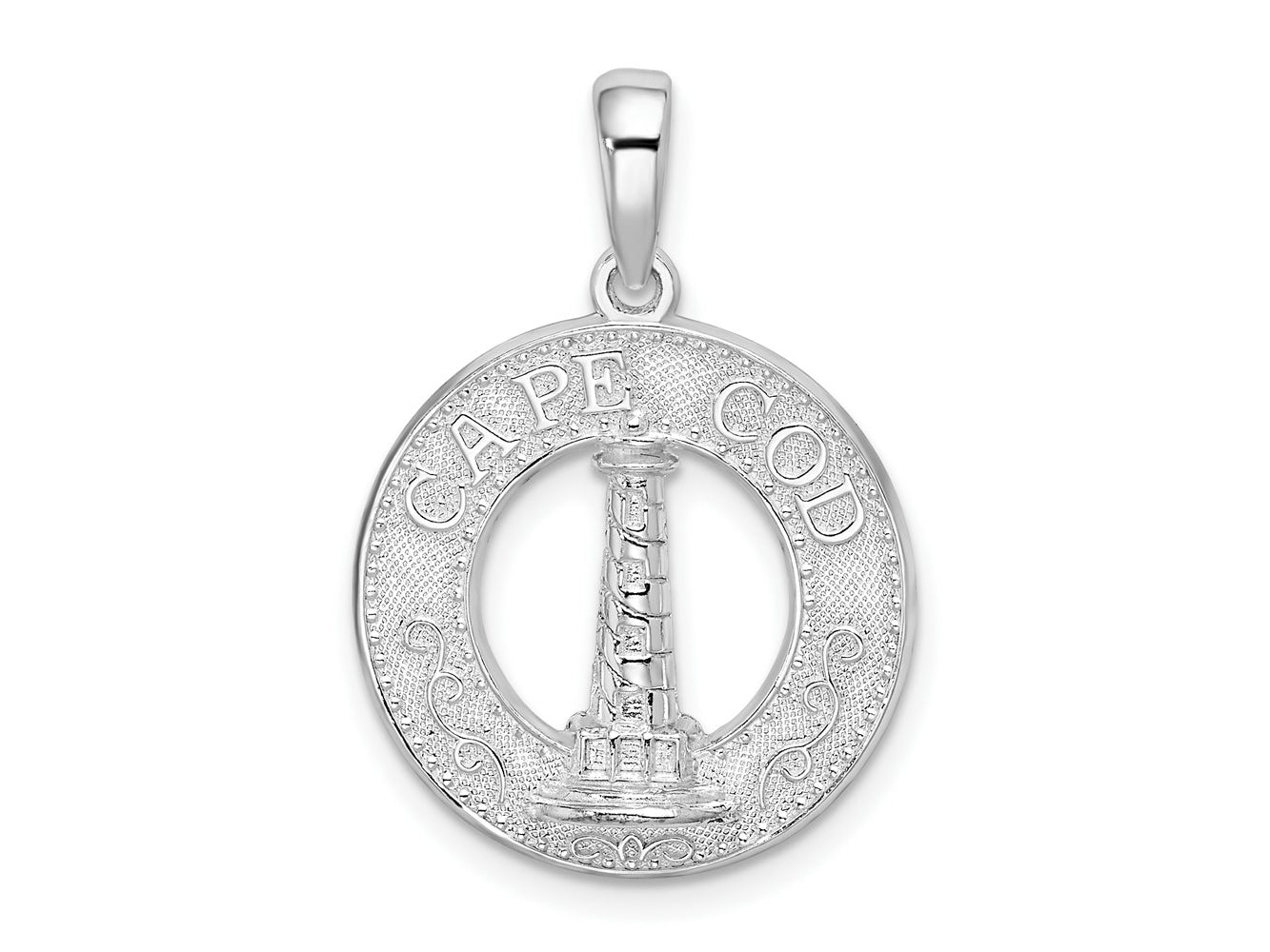 FJC Finejewelers 925 Sterling Silver d Cape Cod with Lighthouse Circle Charm 26 x 17 mm
