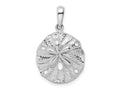 FJC Finejewelers 925 Sterling Silver Rhodium Plated Polished/Textured Sand Dollar Charm 25 x 15 mm