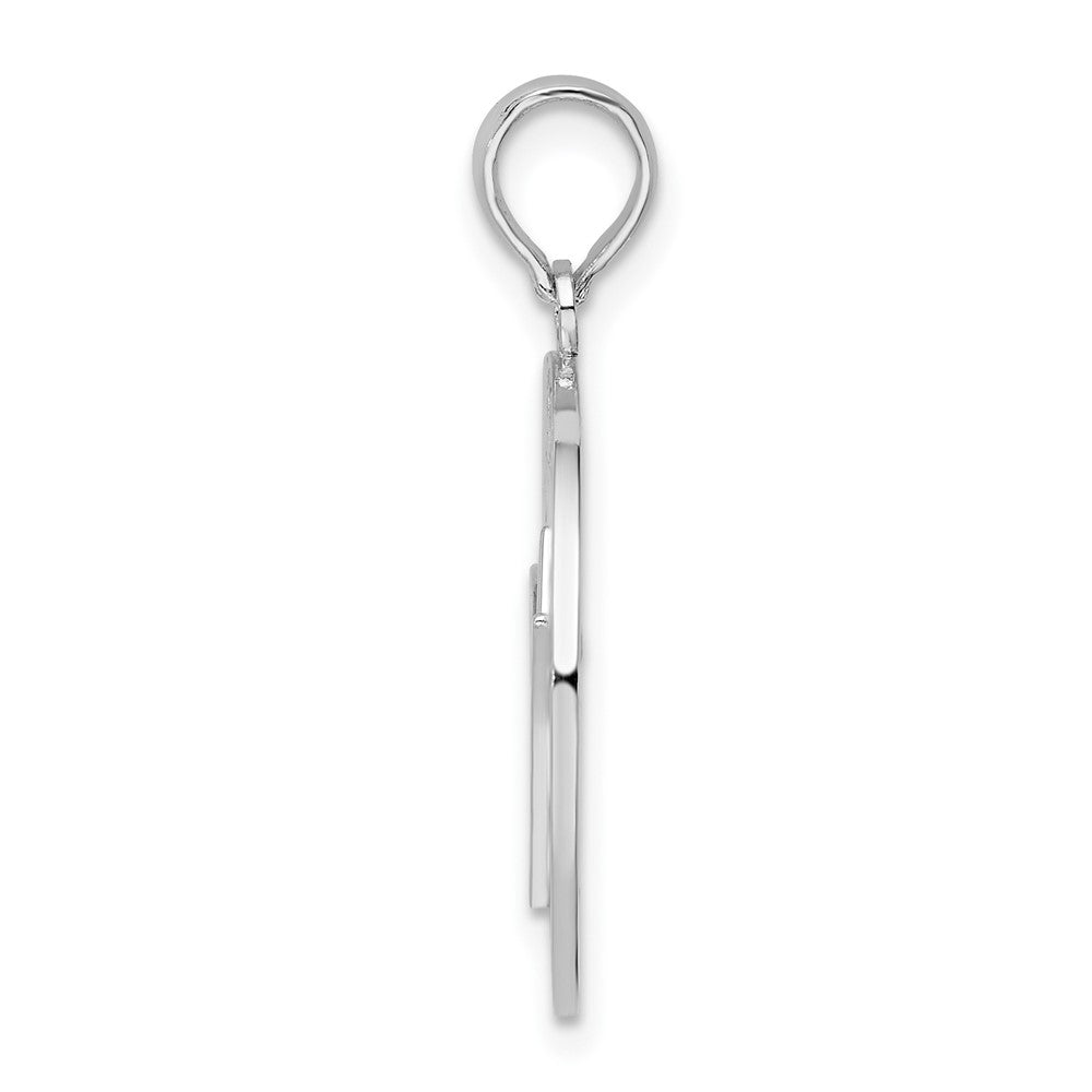 FJC Finejewelers 925 Sterling Silver Polished Barbados with Trident Circle Charm 26 x 18 mm