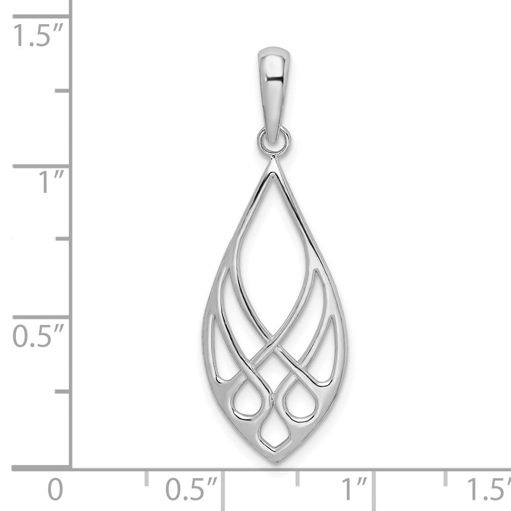 FJC Finejewelers 925 Sterling Silver Rhodium Plated Polished Teardrop Celtic Knot Charm 28 mm