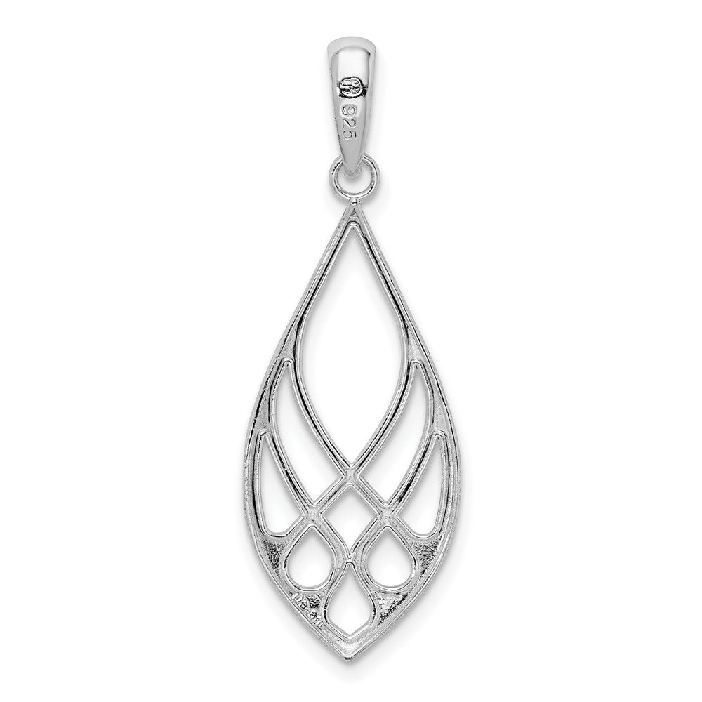 FJC Finejewelers 925 Sterling Silver Rhodium Plated Polished Teardrop Celtic Knot Charm 28 mm