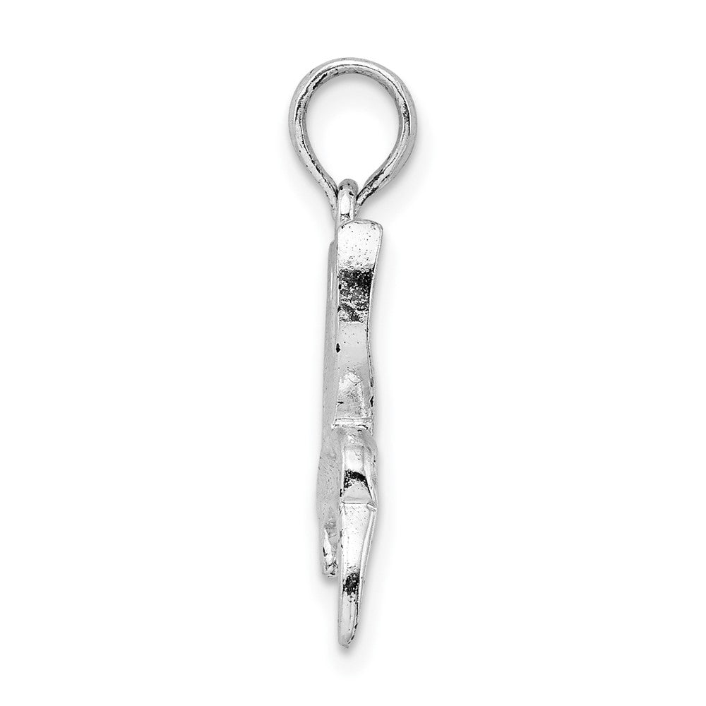 FJC Finejewelers 925 Sterling Silver Rhodium Plated Polished Hummingbird Charm 16 mm