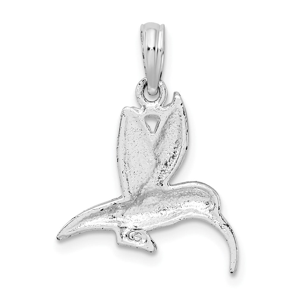 FJC Finejewelers 925 Sterling Silver Rhodium Plated Polished Hummingbird Charm 16 mm