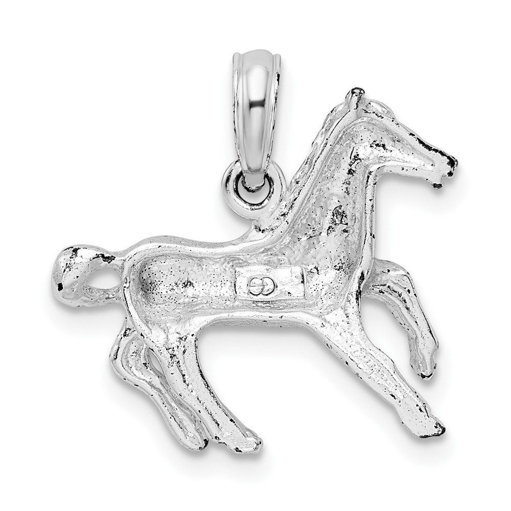 FJC Finejewelers 925 Sterling Silver Rhodium Plated Polished Galloping Horse Charm 19 mm