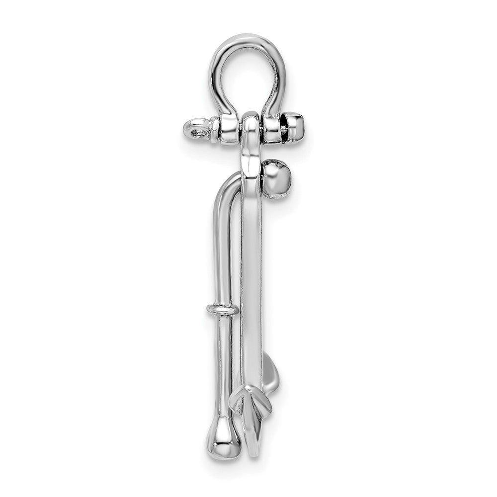 FJC Finejewelers 925 Sterling Silver Polished 3D 2-Piece Moveable Kedge Anchor 27 x 20 mm