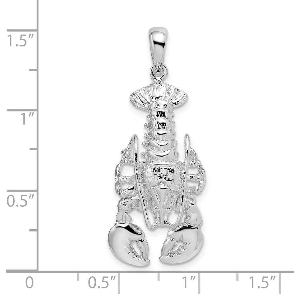 FJC Finejewelers 925 Sterling Silver Rhodium Plated Polished Moveable Lobster Charm 37 x 14 mm