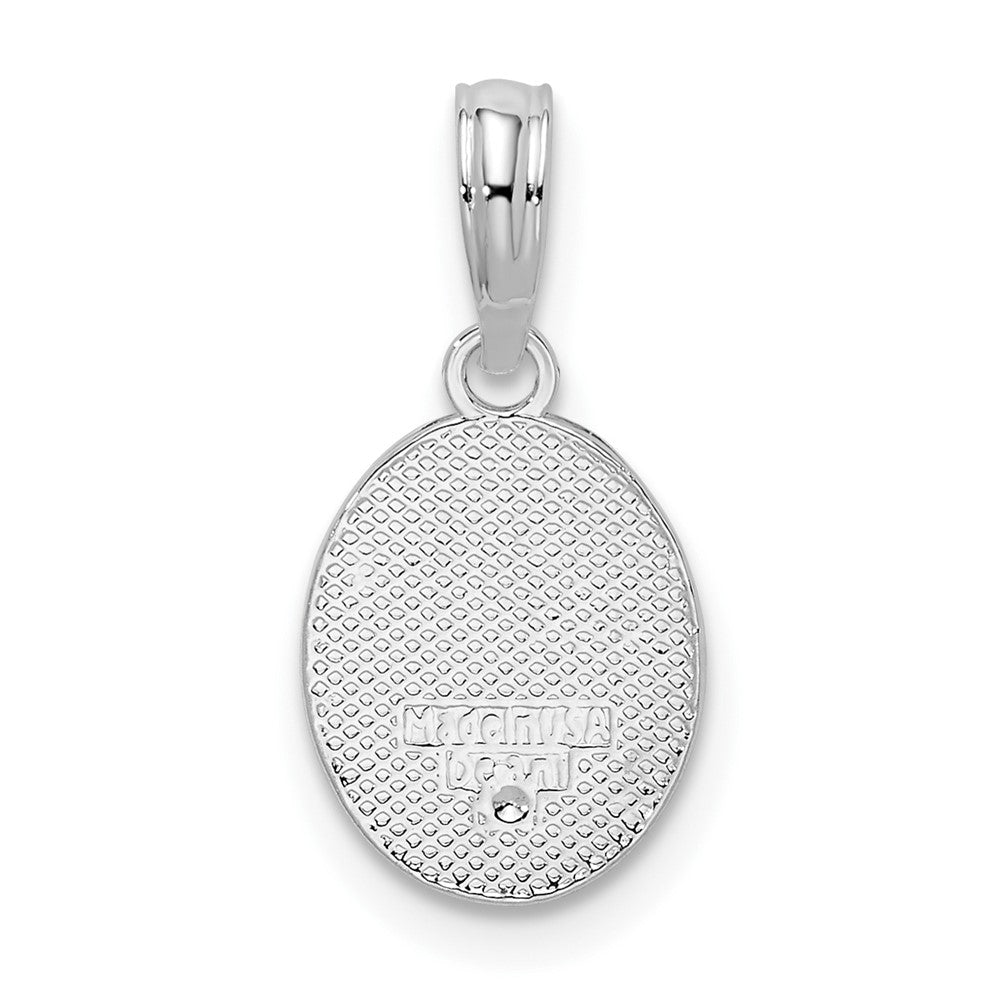 FJC Finejewelers 925 Sterling Silver Polished/Textured Fleur de Lis Small Oval Charm 8 mm