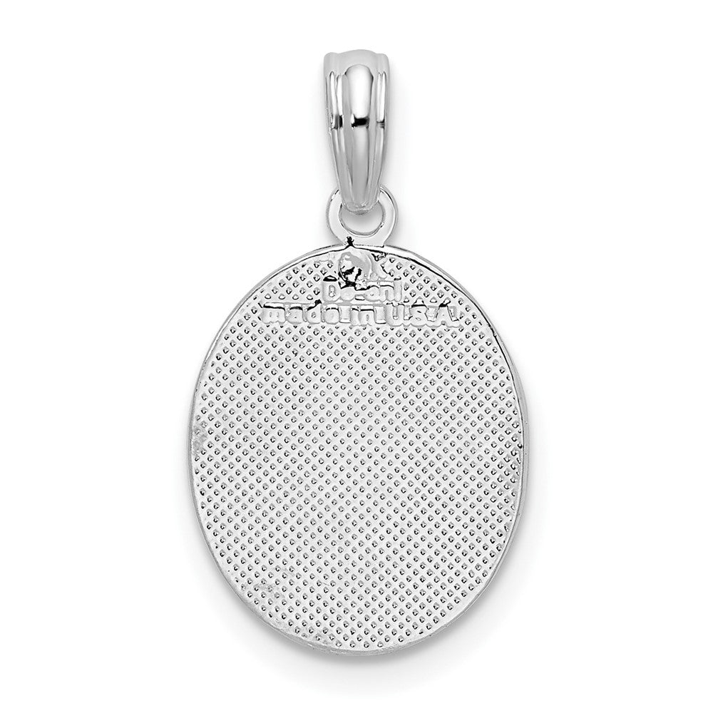 FJC Finejewelers 925 Sterling Silver d Polished/Textured Fleur de Lis Oval Charm 11 mm