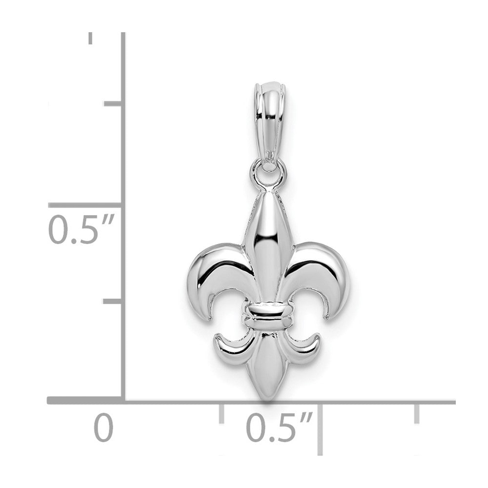FJC Finejewelers 925 Sterling Silver Rhodium Plated Polished Fleur de lis Charm 10 mm