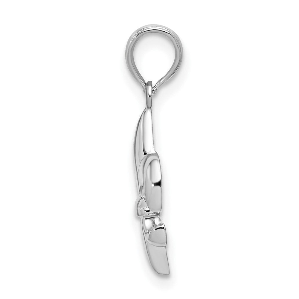 FJC Finejewelers 925 Sterling Silver Rhodium Plated Polished Fleur de lis Charm 10 mm