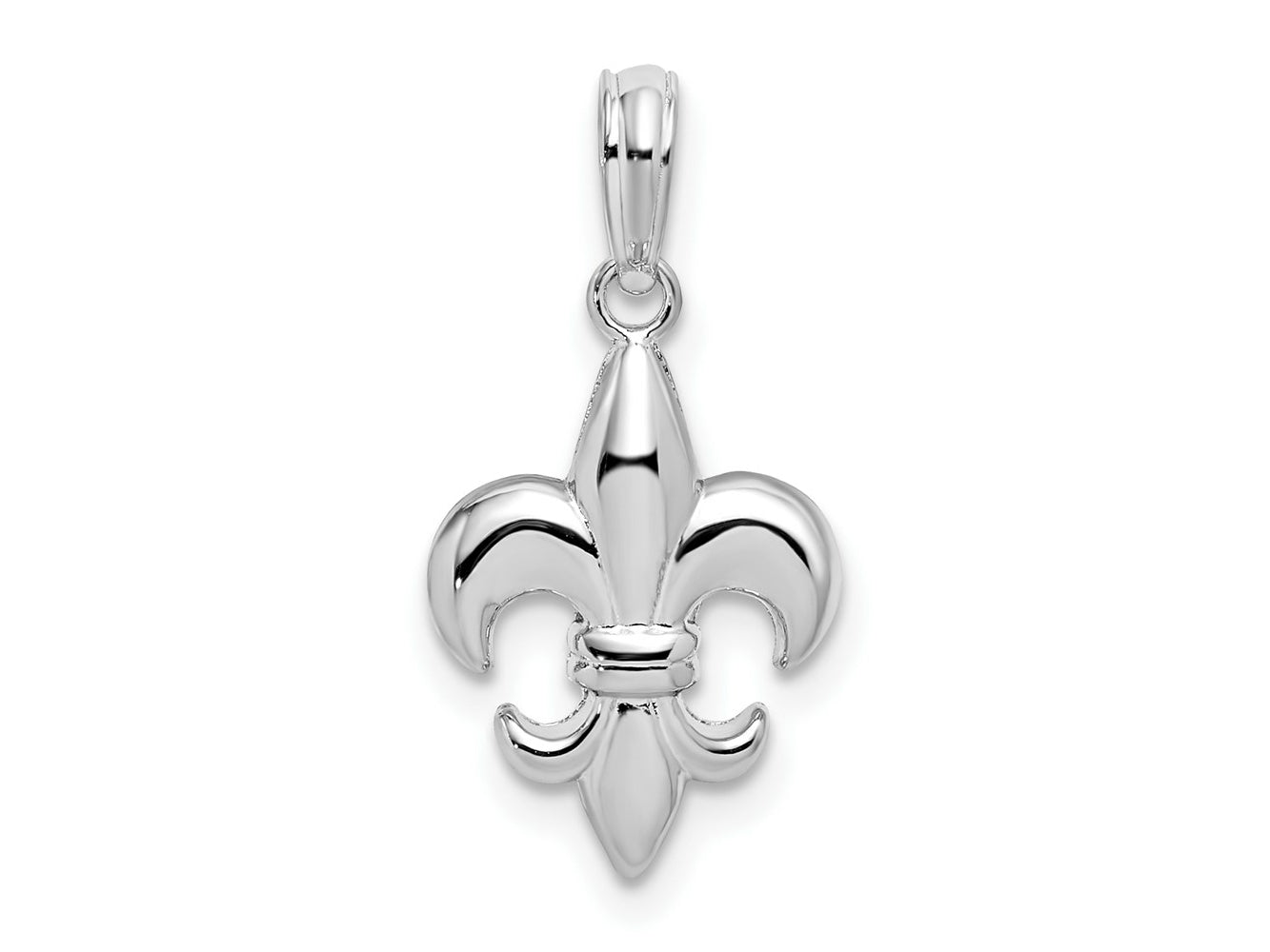 FJC Finejewelers 925 Sterling Silver Rhodium Plated Polished Fleur de lis Charm 10 mm
