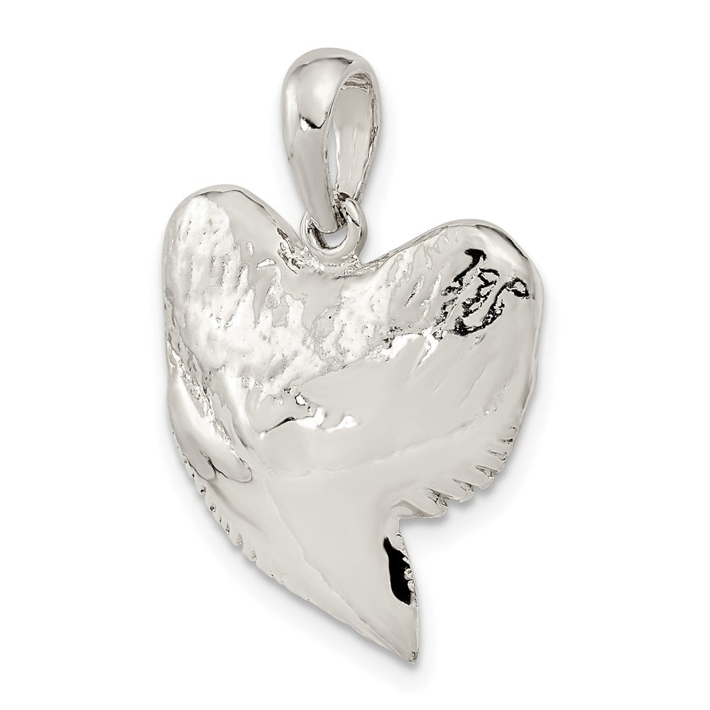 FJC Finejewelers 925 Sterling Silver Rhodium Plated Polished/Textured Shark Tooth Charm 26 x 19 mm