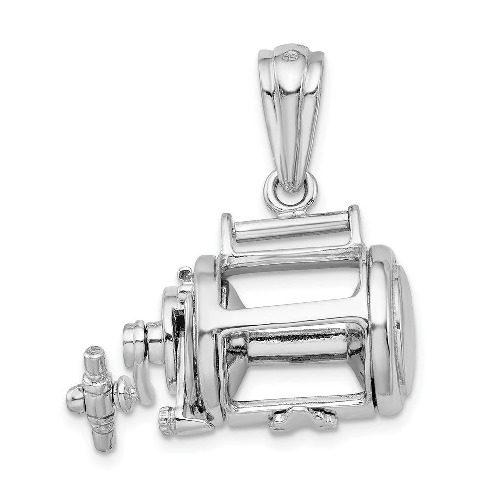 FJC Finejewelers 925 Sterling Silver Polished 3D Moveable Fishing Reel Charm 28 x 26 mm