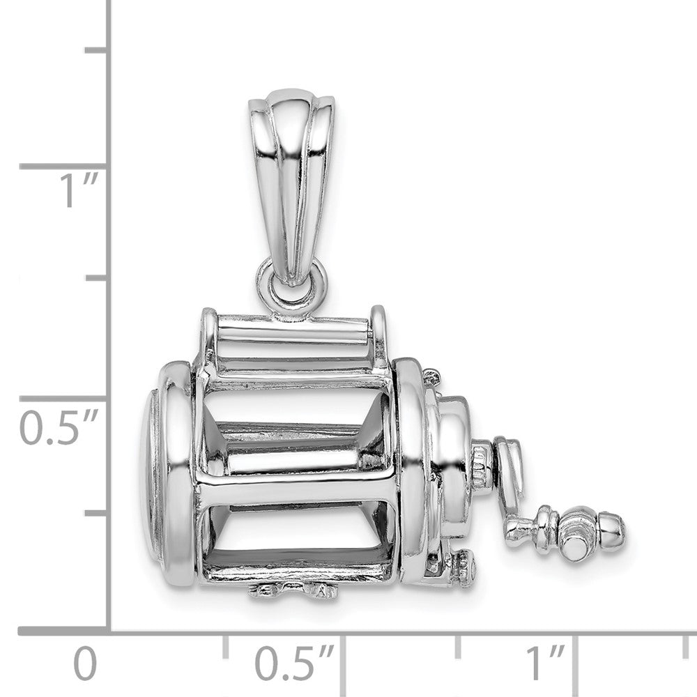 FJC Finejewelers 925 Sterling Silver Polished 3D Moveable Fishing Reel Charm 28 x 26 mm