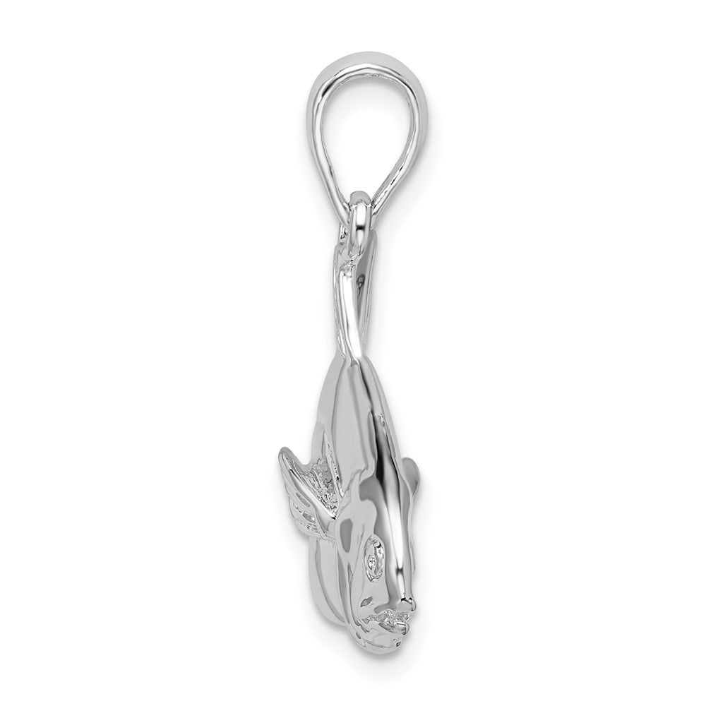FJC Finejewelers 925 Sterling Silver Rhodium Plated Polished 3D Pompano Fish Charm 25 x 31 mm