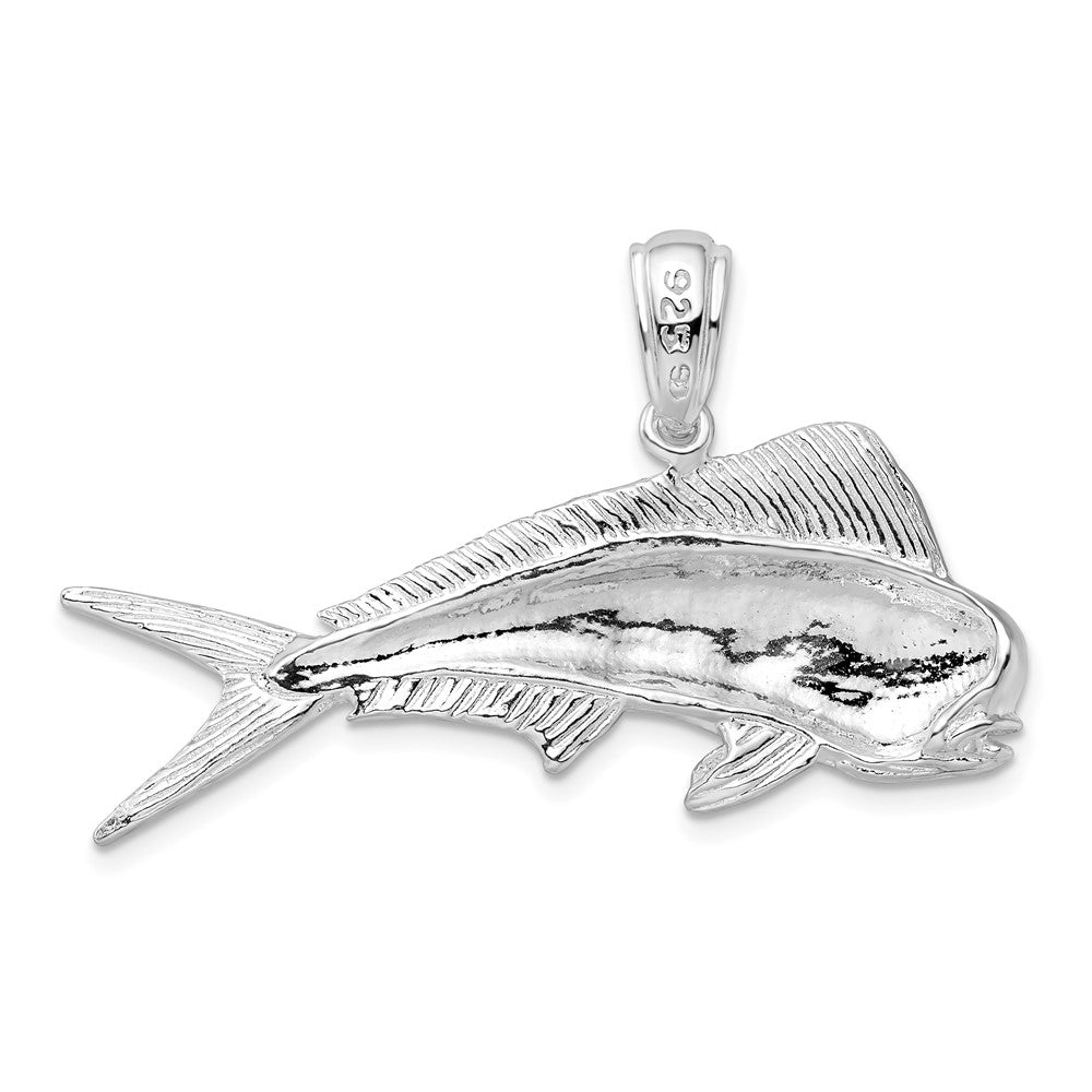 FJC Finejewelers 925 Sterling Silver Rhodium Plated Polished Mahi Mahi Fish Charm 27 x 42 mm