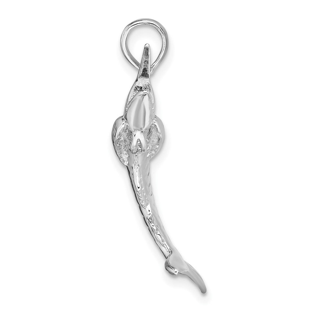 FJC Finejewelers 925 Sterling Silver Rhodium Plated Polished 3D Blue Marlin Charm 29 x 11 mm