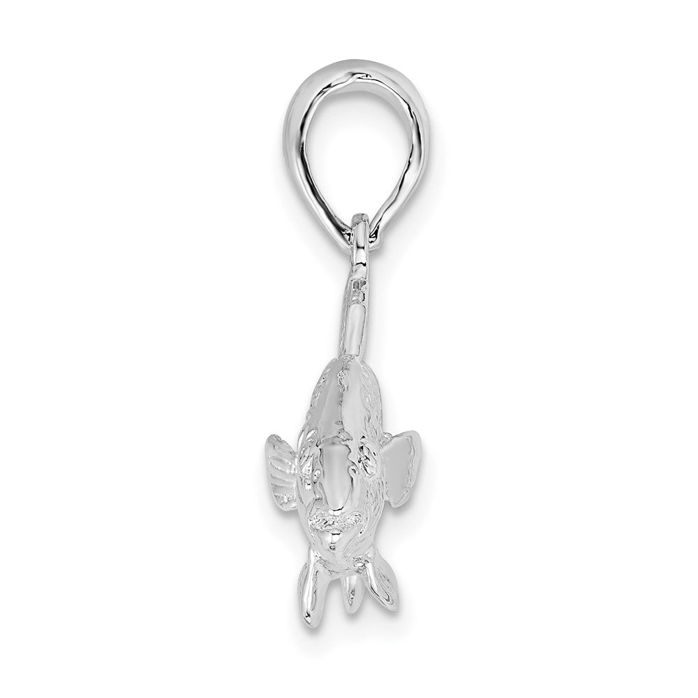 FJC Finejewelers 925 Sterling Silver Rhodium Plated Polished 3D Red Fish Charm 22 x 36 mm