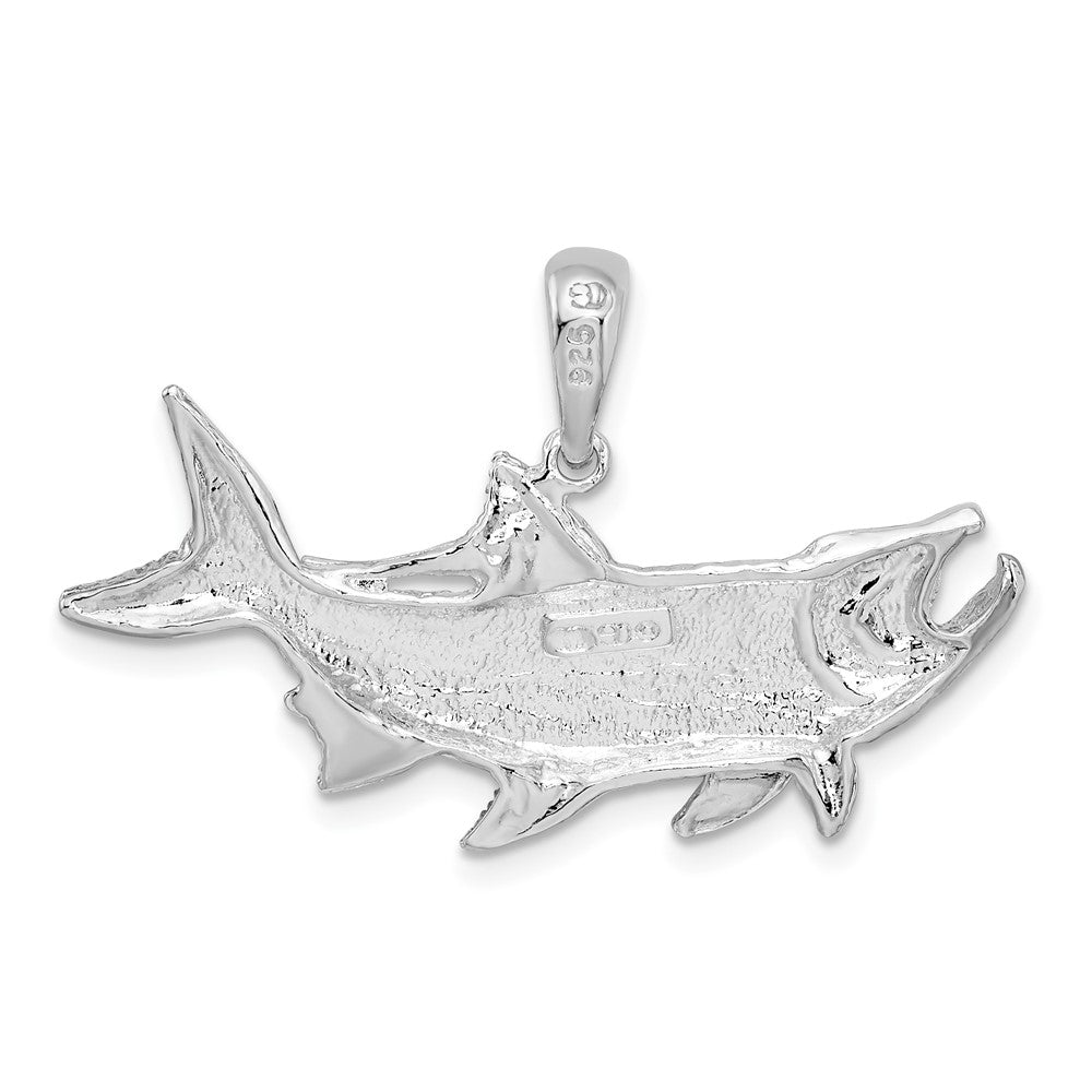 FJC Finejewelers 925 Sterling Silver Rhodium Plated Polished Tarpon Fish Charm 21 x 29 mm