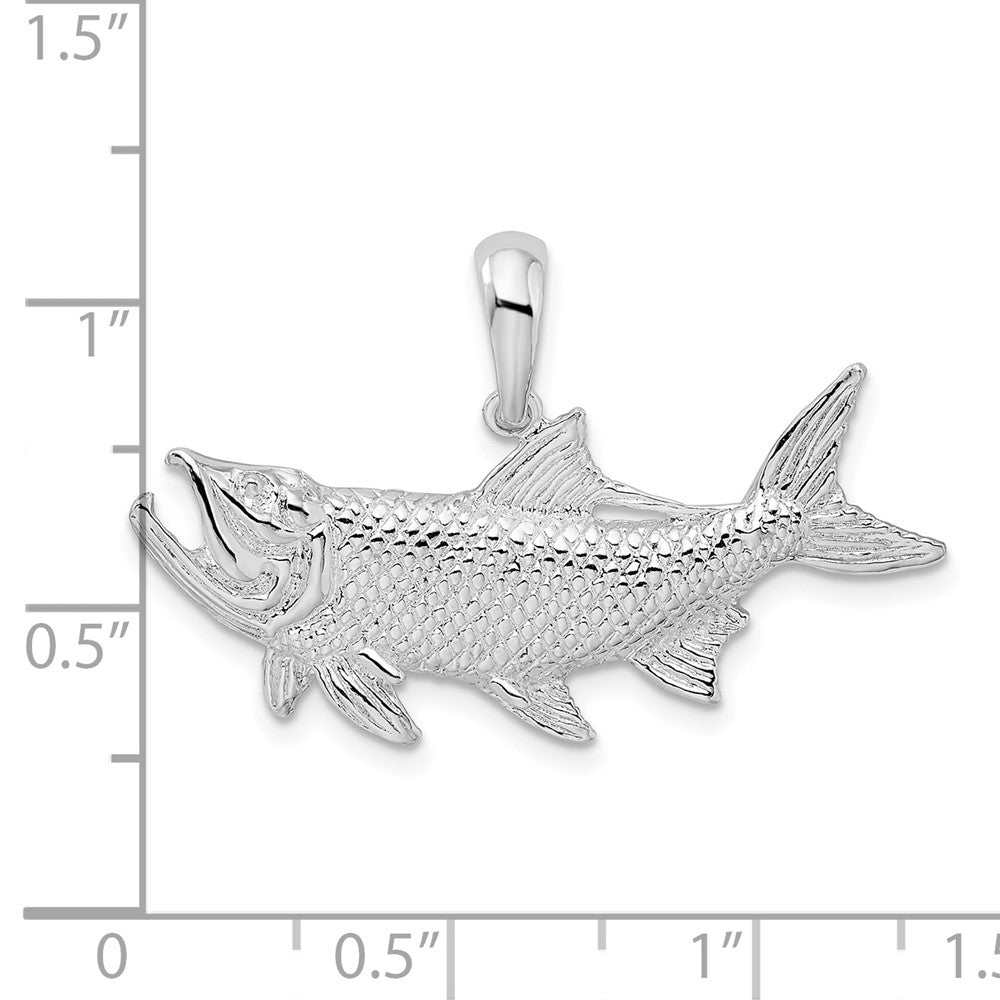 FJC Finejewelers 925 Sterling Silver Rhodium Plated Polished Tarpon Fish Charm 21 x 29 mm