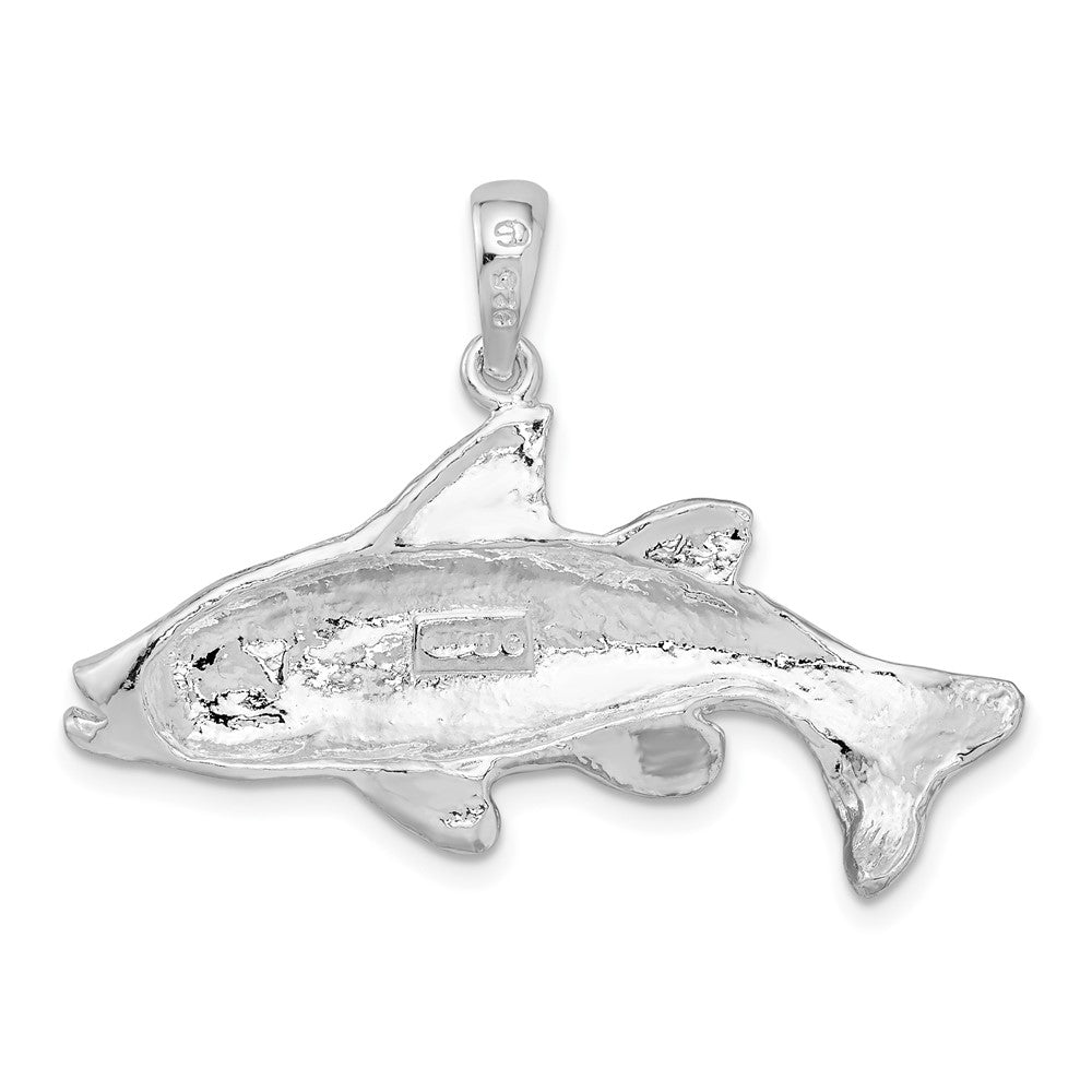 FJC Finejewelers 925 Sterling Silver Rhodium Plated Polished Red Fish Charm 27 x 35 mm