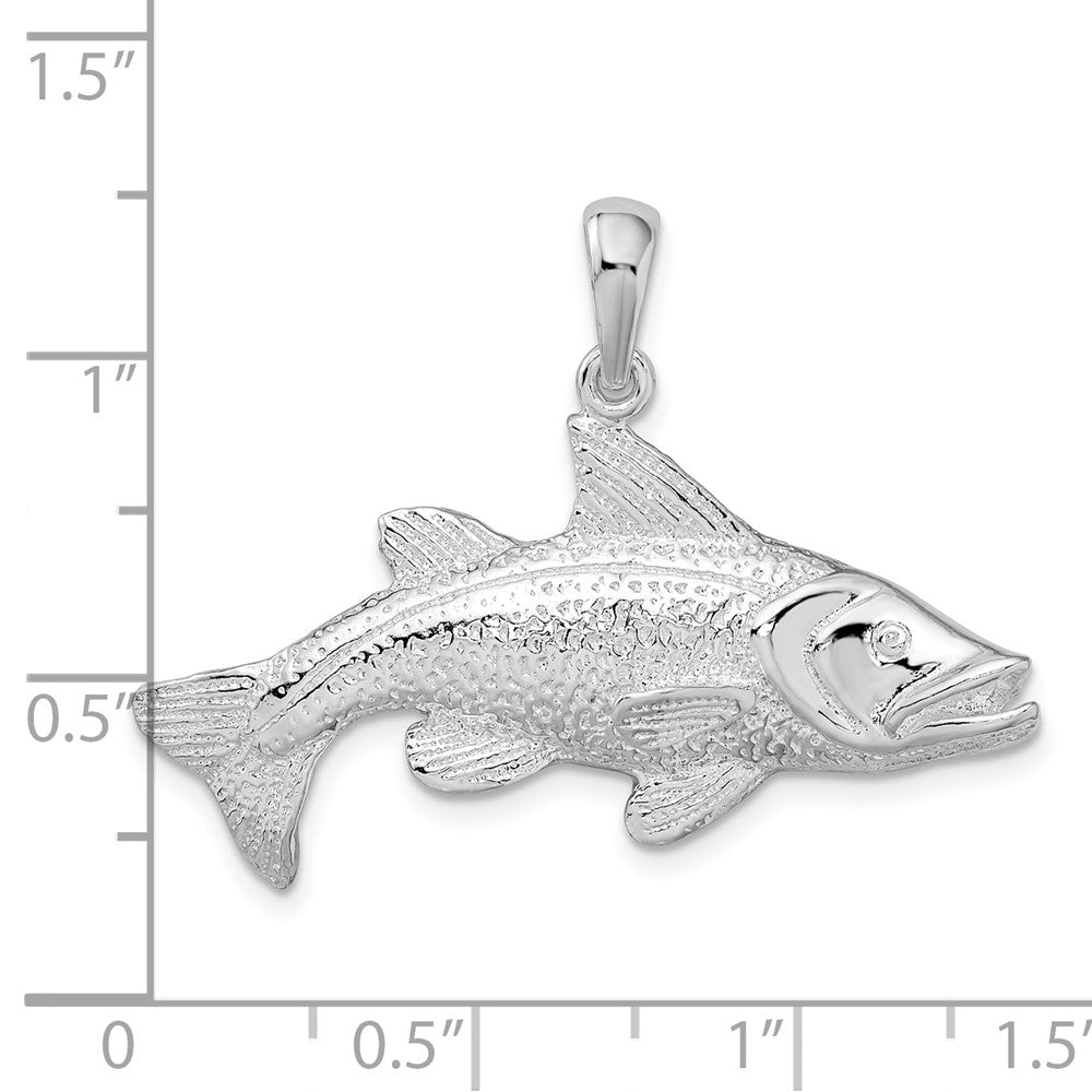 FJC Finejewelers 925 Sterling Silver Rhodium Plated Polished Red Fish Charm 27 x 35 mm