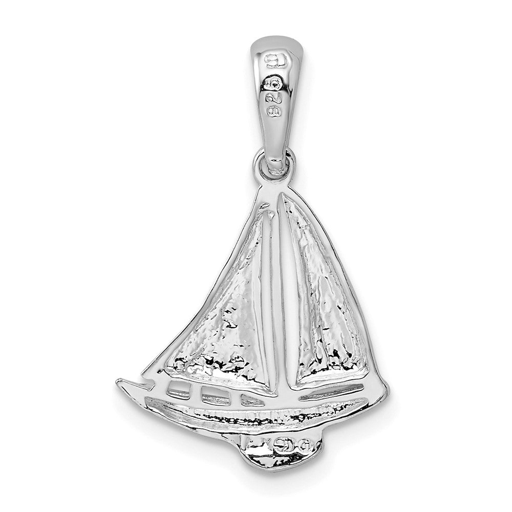 FJC Finejewelers 925 Sterling Silver Rhodium Plated Polished Sailboat Charm 23 x 14 mm