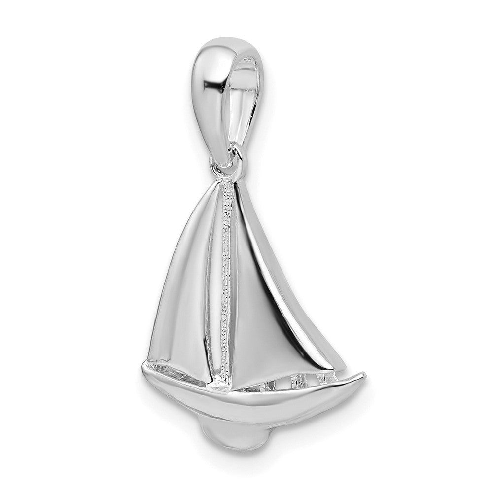 FJC Finejewelers 925 Sterling Silver Rhodium Plated Polished Sailboat Charm 23 x 14 mm