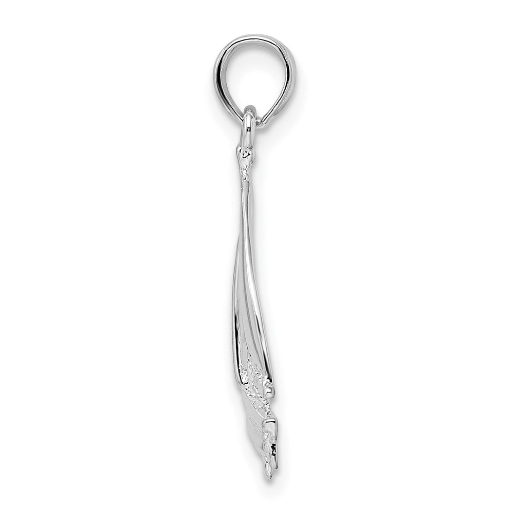 FJC Finejewelers 925 Sterling Silver Rhodium Plated Polished Sailboat Charm 24 x 14 mm