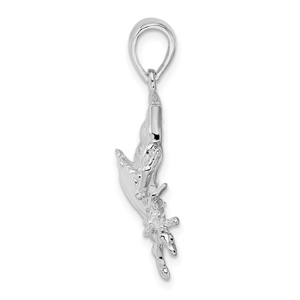 FJC Finejewelers 925 Sterling Silver Rhodium Plated Polished Stone Crab Charm 27 x 21 mm