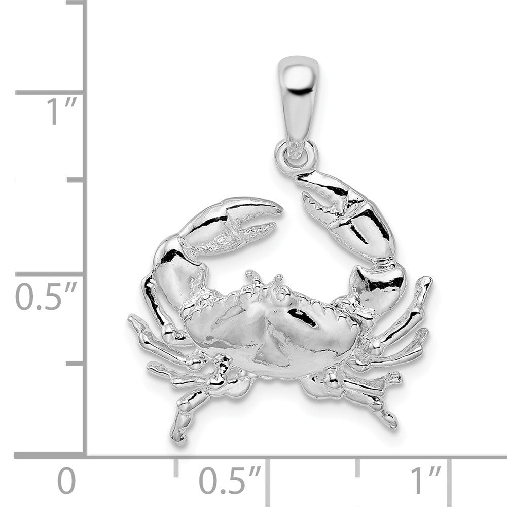 FJC Finejewelers 925 Sterling Silver Rhodium Plated Polished Stone Crab Charm 27 x 21 mm