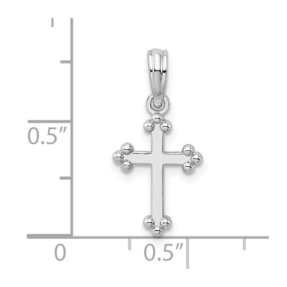 FJC Finejewelers 925 Sterling Silver Polished Budded Cross Small Charm 10 mm