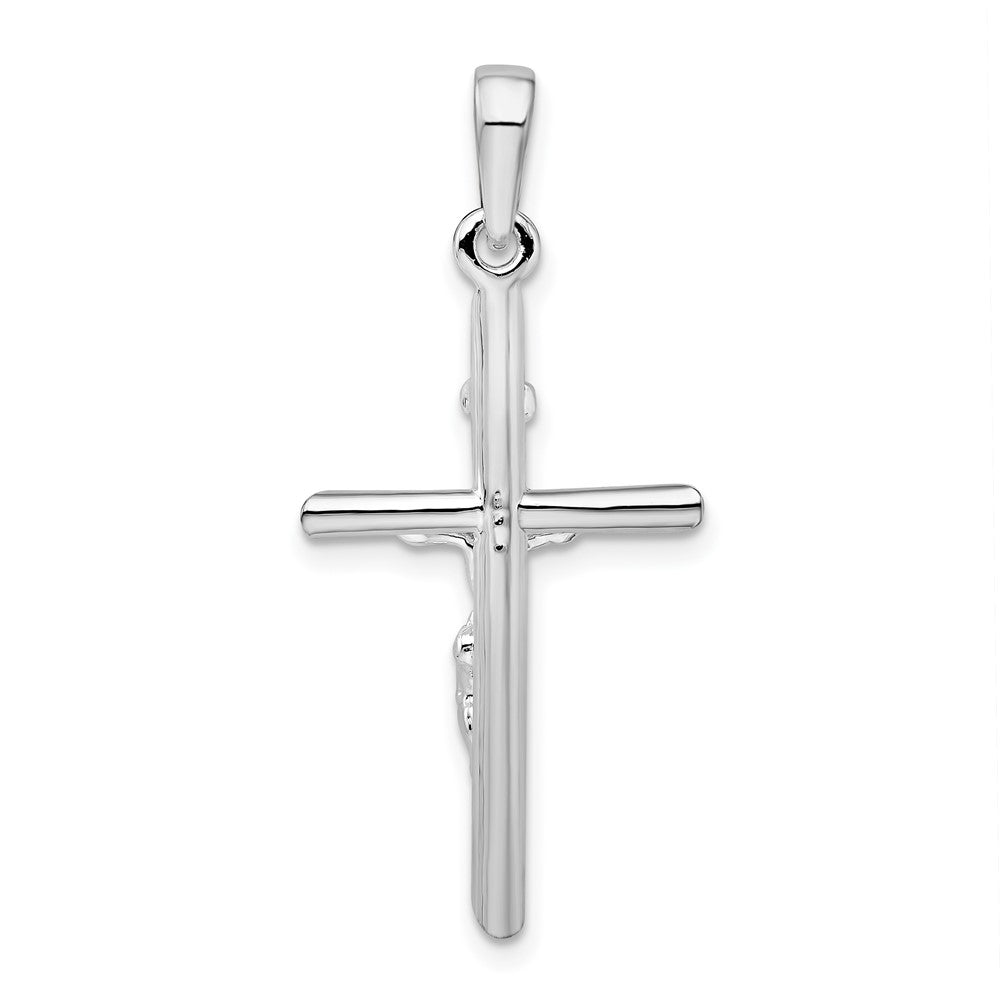 FJC Finejewelers 925 Sterling Silver Rhodium Plated Polished Crucifix Cross Charm 15 mm