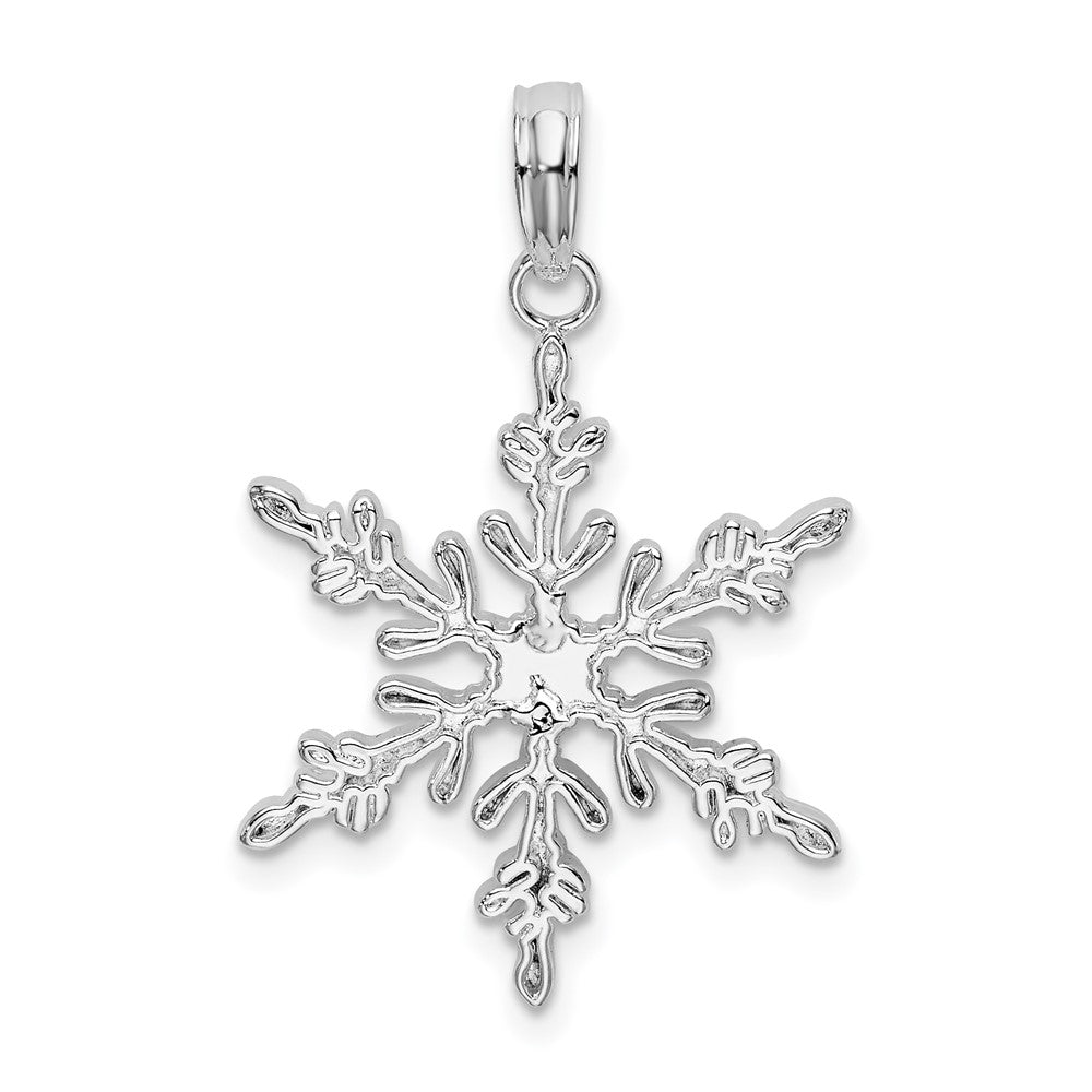 FJC Finejewelers 925 Sterling Silver Rhodium Plated Polished Snowflake Charm 18 mm