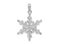 FJC Finejewelers 925 Sterling Silver Rhodium Plated Polished Snowflake Charm 18 mm