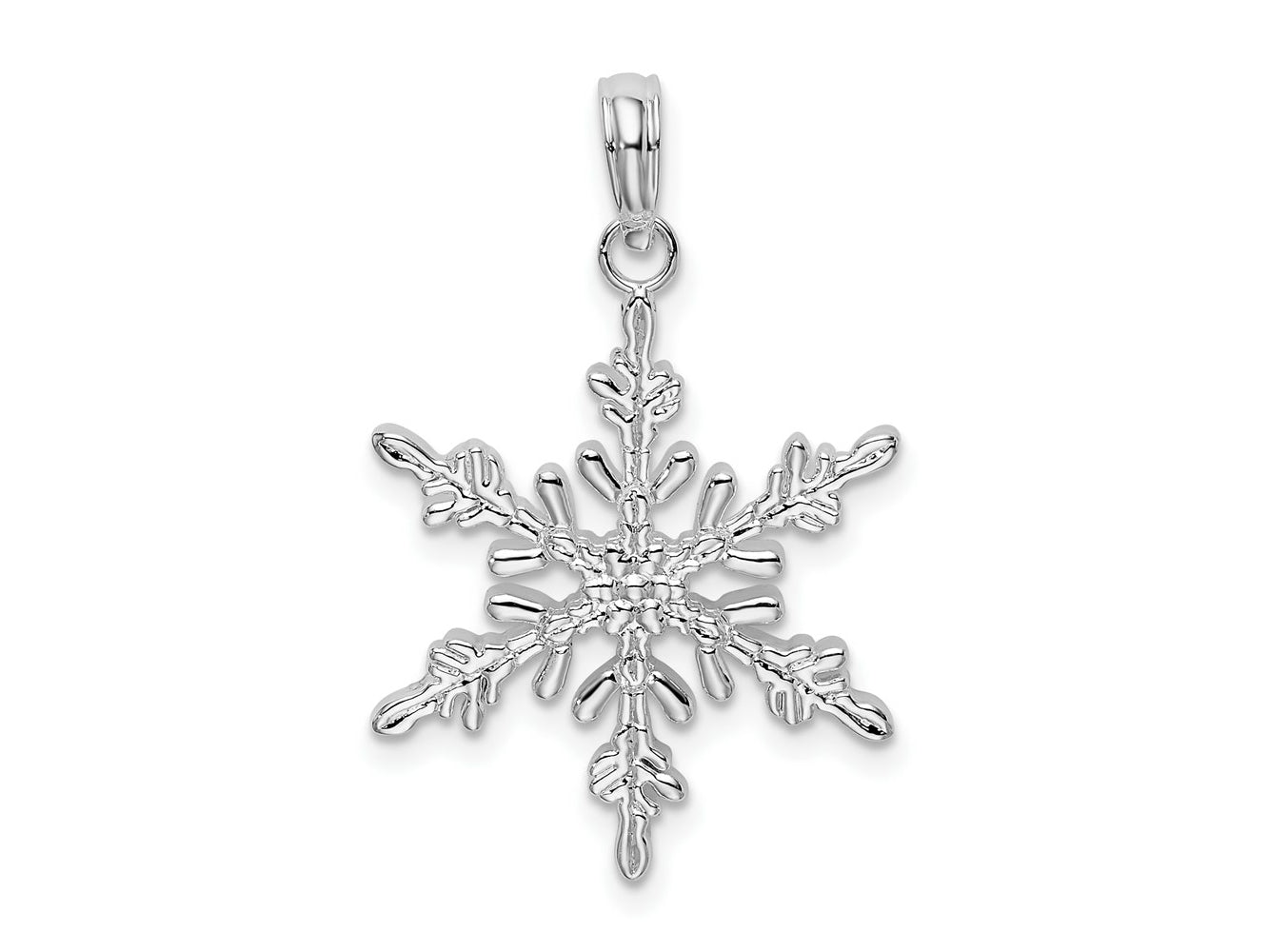 FJC Finejewelers 925 Sterling Silver Rhodium Plated Polished Snowflake Charm 18 mm