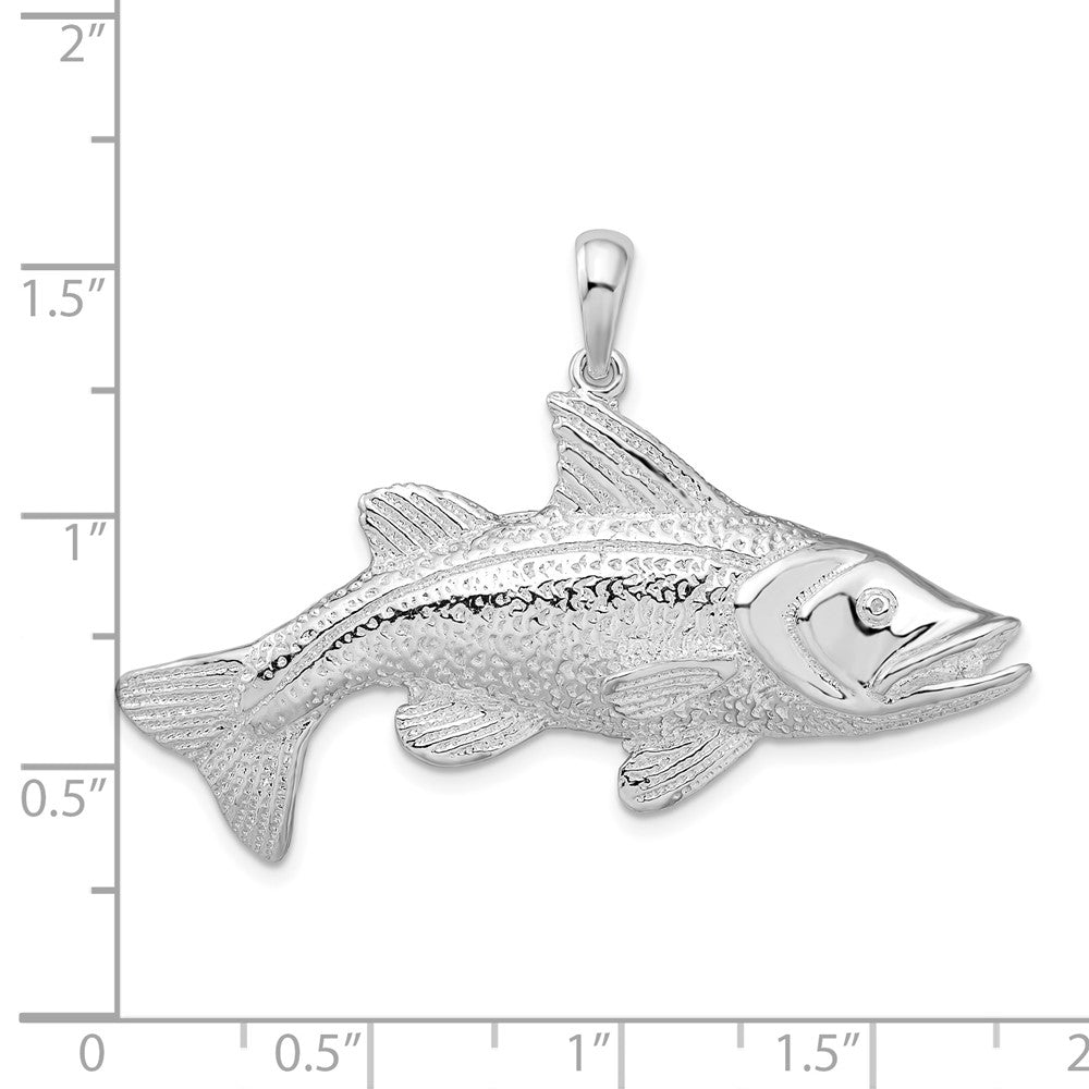 FJC Finejewelers 925 Sterling Silver Rhodium Plated Polished Red Fish Charm 32 x 45 mm