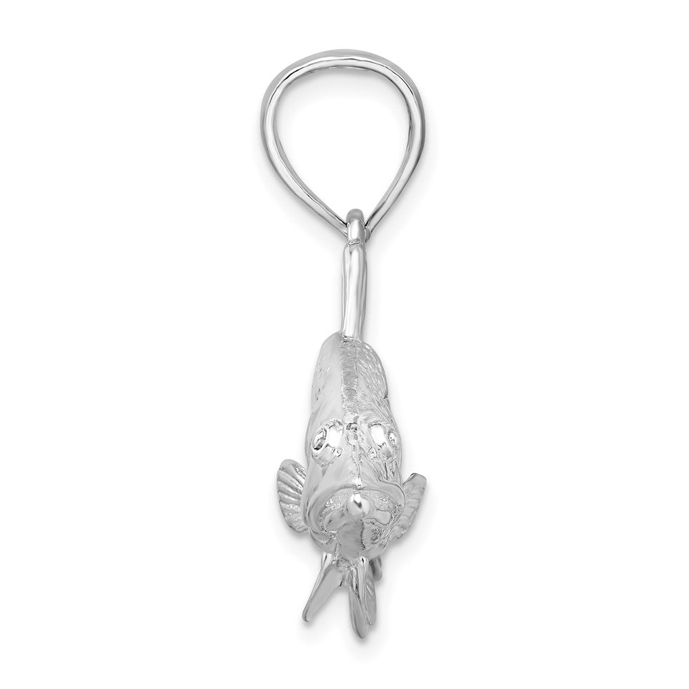 FJC Finejewelers 925 Sterling Silver Rhodium Plated Polished 3D Snook Fish Charm 30 x 52 mm
