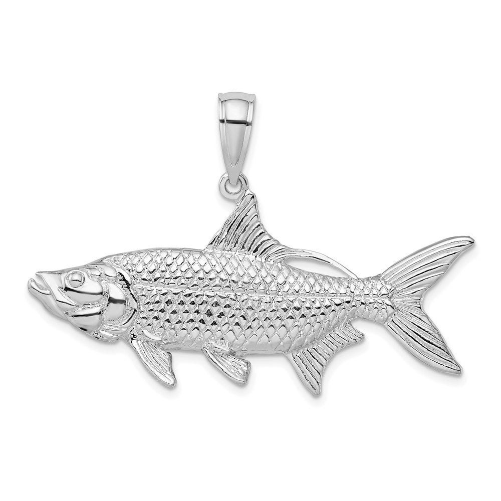 FJC Finejewelers 925 Sterling Silver Rhodium Plated Polished 3D Oxeye Tarpon Fish Charm 32 x 48 mm