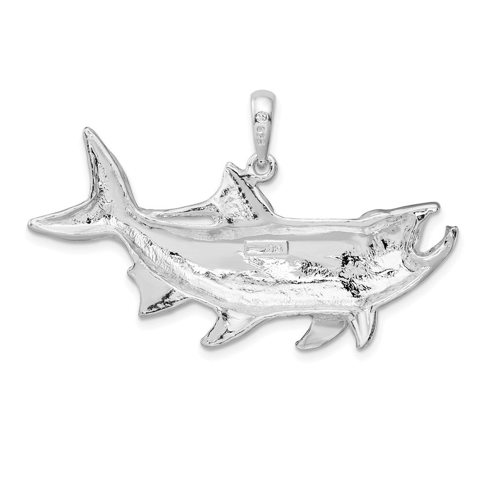 FJC Finejewelers 925 Sterling Silver Rhodium Plated Tarpon Fish with Open Mouth Charm 27 x 40 mm