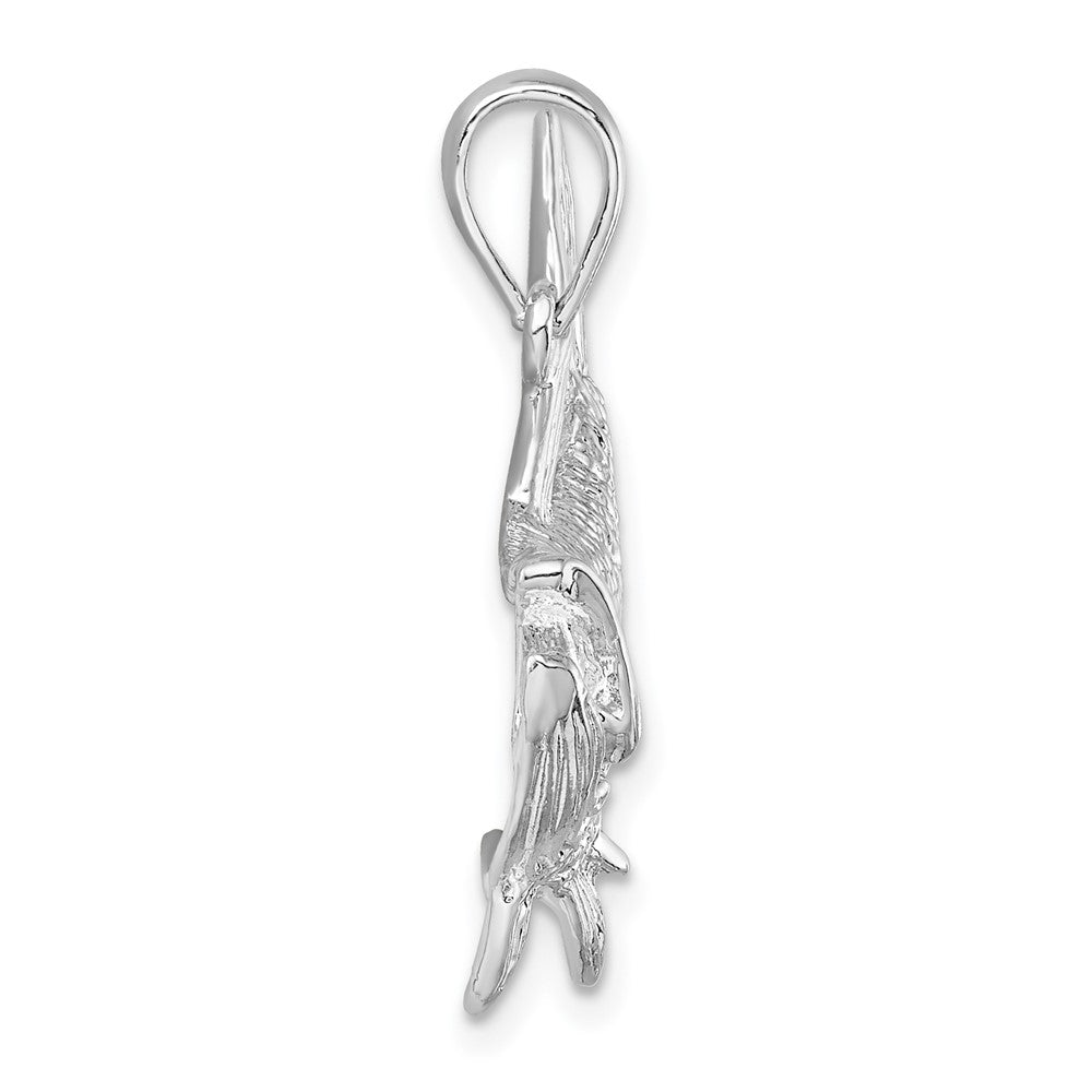 FJC Finejewelers 925 Sterling Silver Rhodium Plated Tarpon Fish with Open Mouth Charm 27 x 40 mm