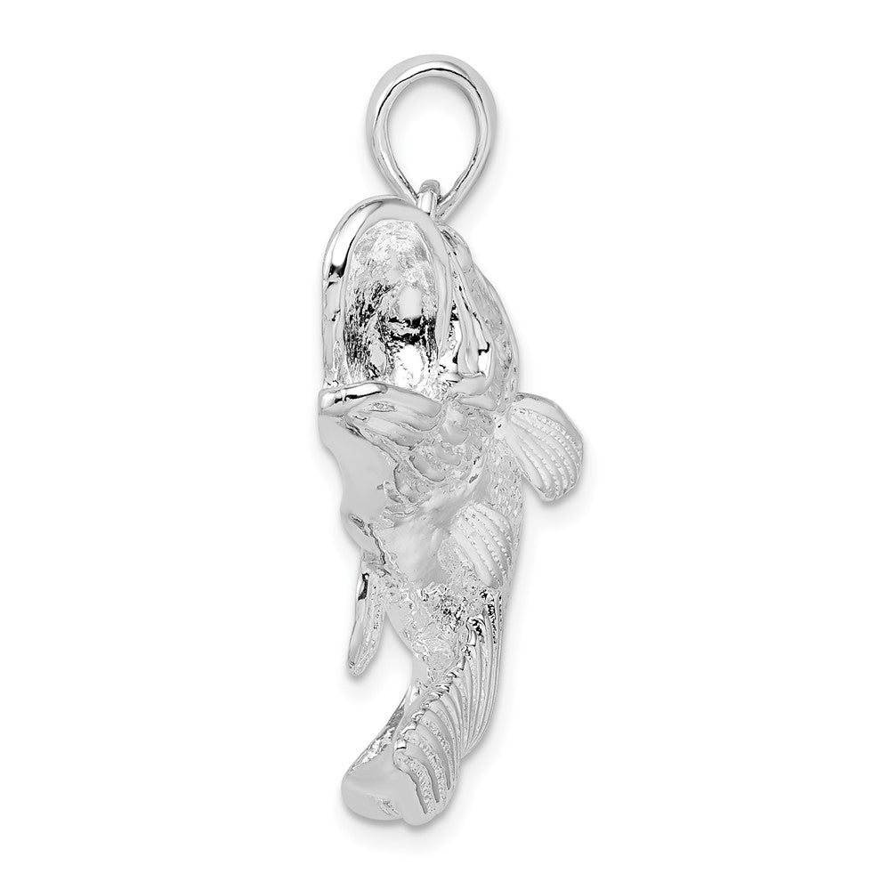 FJC Finejewelers 925 Sterling Silver Rhodium Plated Jumping Bass Fish Charm 34 x 35 mm